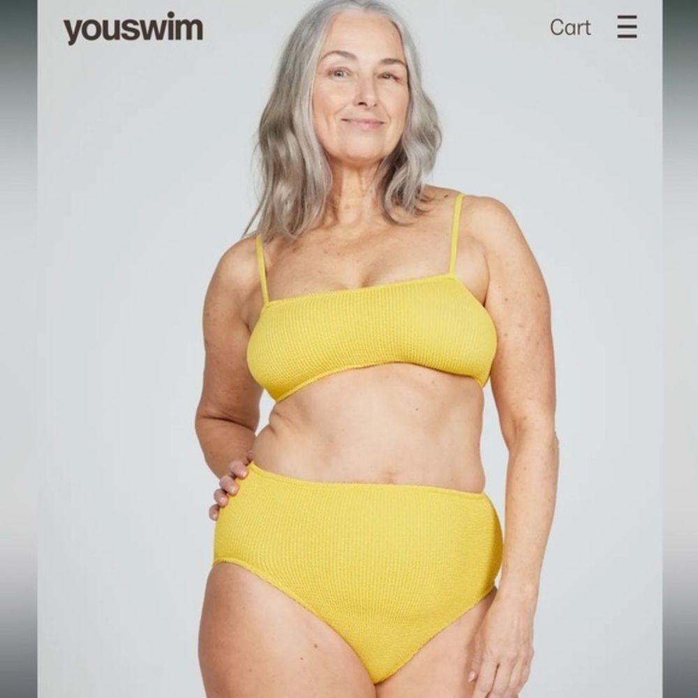Brand New Youswim Yellow Poise High Waisted Bottom Bikini Set (Discontinued) - Picture 4 of 4